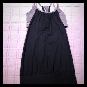Black lululemon tank with bra attached
